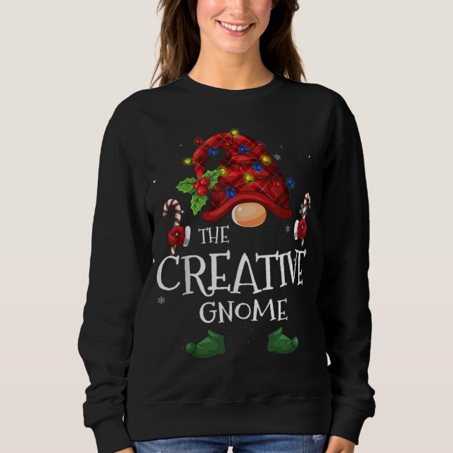 The Creative Gnome Buffalo Plaid Christmas Tree Li Sweatshirt (Front)