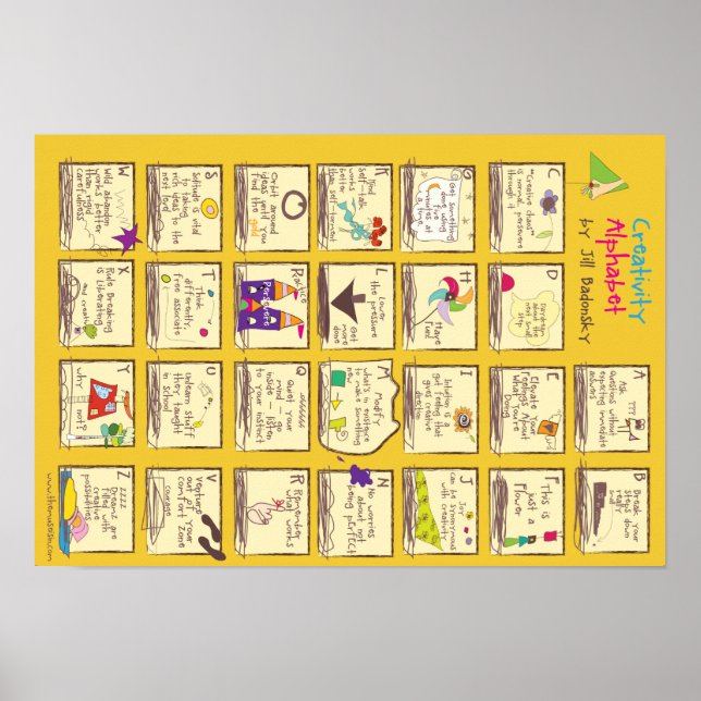 The Creativity Alphabet from Jill Badonsky. Poster (Front)