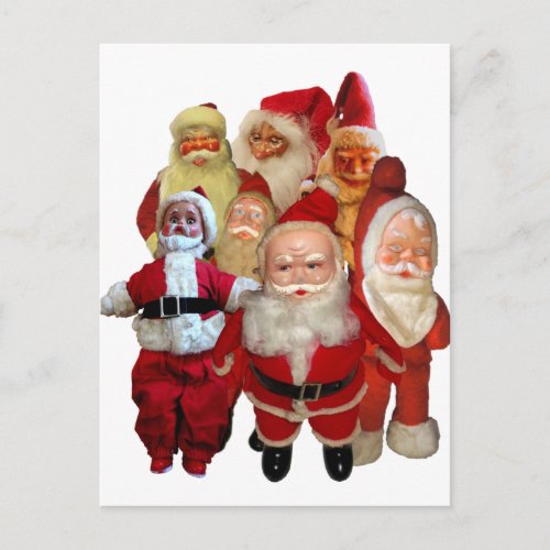 The Creepy Vintage Santa Gang Holiday Postcard