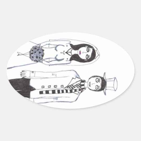 The Creepy Wedding Oval Sticker