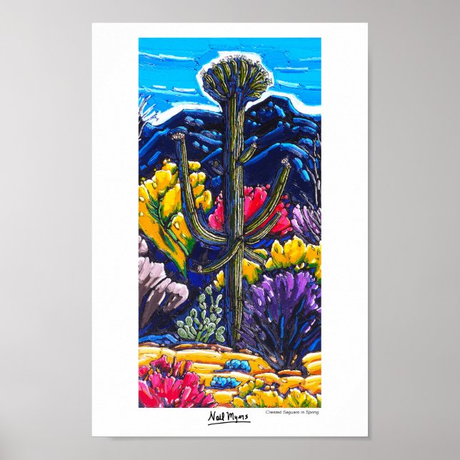 The Crested Saguaro in Spring Poster (Front)