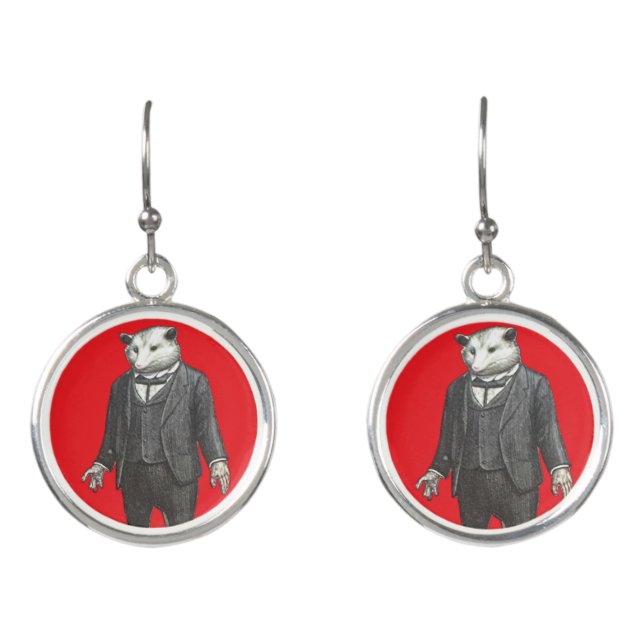 The Crestline Opossum Man Fancy Gal Earrings (Front)