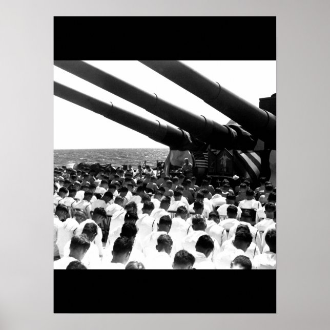 The crew of the USS SOUTH DAKOTA stands_War Image Poster (Front)