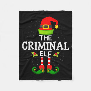 The Criminal Elf Christmas Family Matching Pajama Fleece Blanket