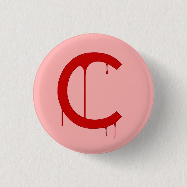 The Crimson Almost Logo Button (Front)