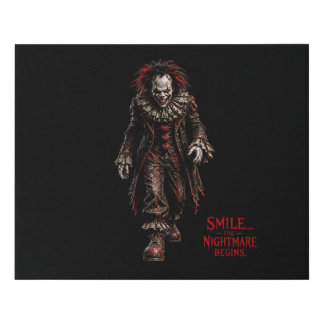 The Crimson Grin — Dark Circus Nightmare Faux Canvas Print