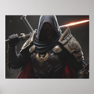 The Crimson Oathbreaker Fantasy Warrior Poster