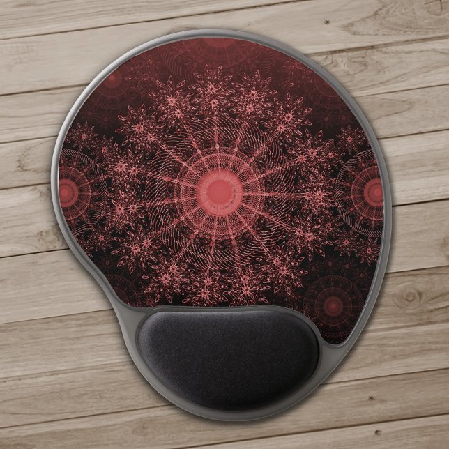 The crimson sparkling flower art in the red clear  gel mouse pad (Creator Uploaded)