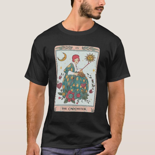 The Crocheter Tarot Card Crochet Cool Quilting Cro T-Shirt (Front)