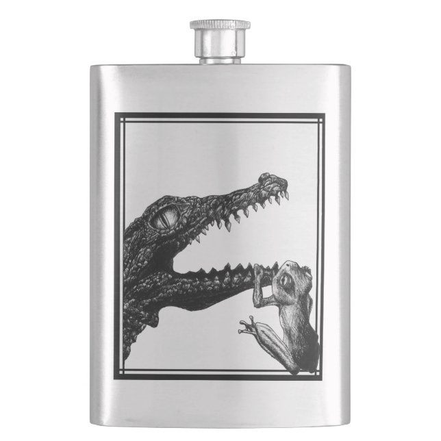 The Crocodile and the Frog Flask (Front)