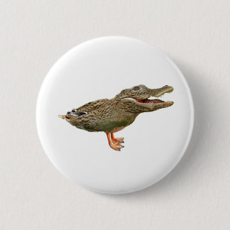 The Crocoduck with feet Pinback Button
