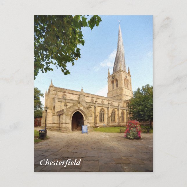 The Crooked Spire of Chesterfield Postcard (Front)