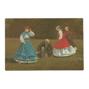 The croquet game, 1866 (oil on canvas) placemat