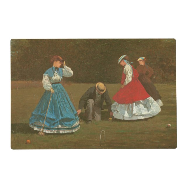 The croquet game, 1866 (oil on canvas) placemat (Front)