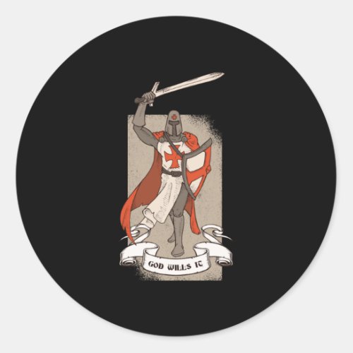 The Cross Crusader Khight Templar Warrior Of God Classic Round Sticker