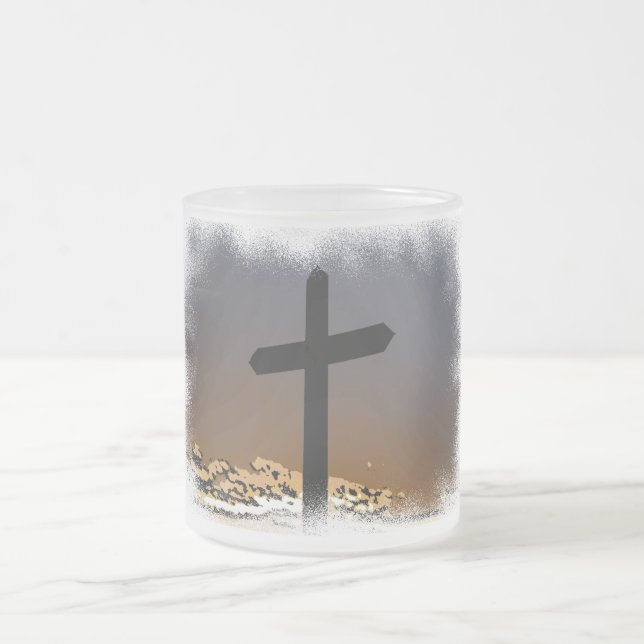 The Cross Frosted Glass Coffee Mug (Center)