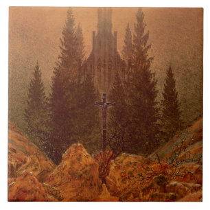 The Cross in the Mountains, 1812 (oil on canvas) Tile