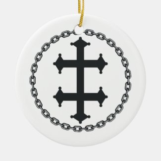 The cross of Lorraine and Cain Ceramic Ornament