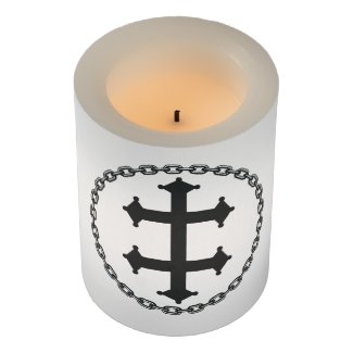 The cross of Lorraine and Cain Flameless Candle