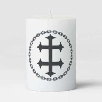 The cross of Lorraine and Cain Pillar Candle