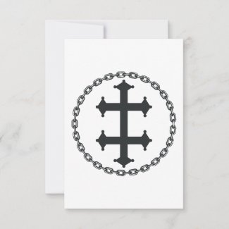 The cross of Lorraine and Cain RSVP Card