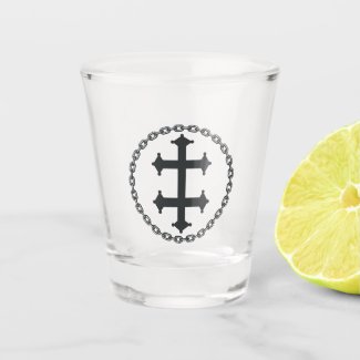 The cross of Lorraine and Cain Shot Glass