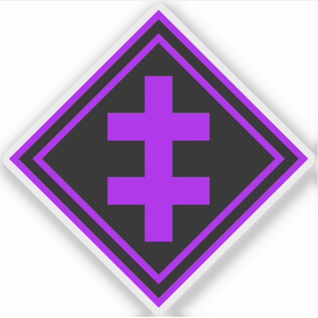 The Cross Of Lorraine - v2 (purple)  Sticker (Front)