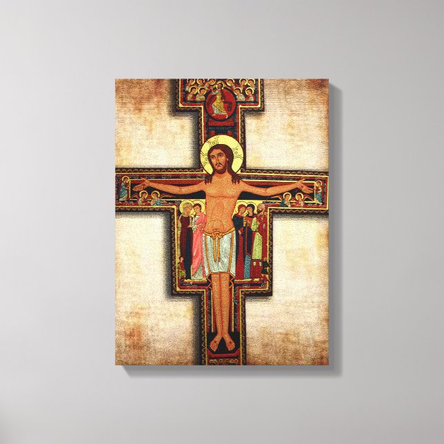 The Cross of San Damiano Canvas Devotional Image. (Front)