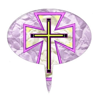 The Cross On Foil> Cake Topper by dreams2innovation at Zazzle