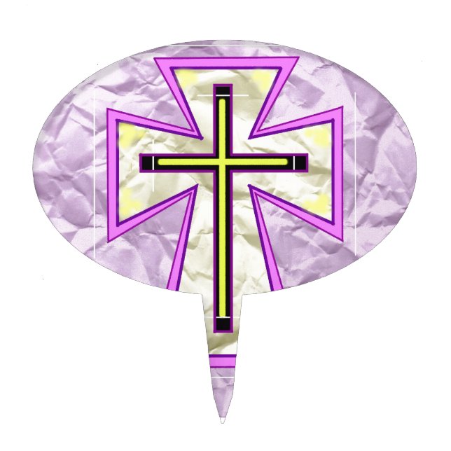 The Cross on Foil> Cake Topper (Front)