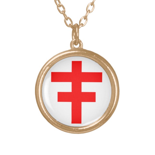 The Cross Pattee of The Scottish Knights Templar Gold Plated Necklace (Front)