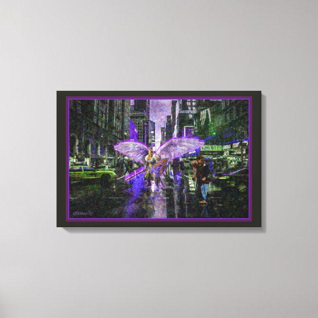The Crossing Guard Oil 24x16 Stretched Canvas Print (Front)
