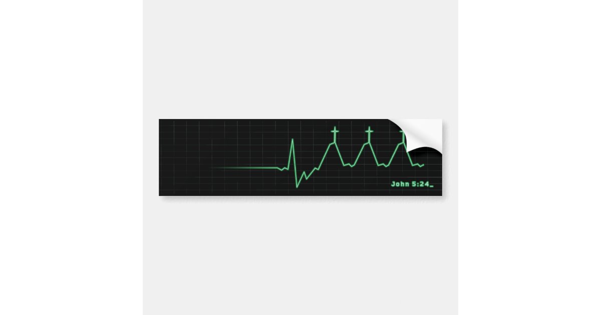 The Crossover EKG Bumper Sticker Zazzle