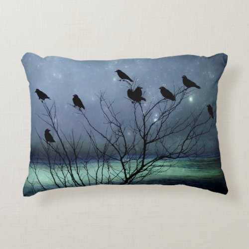 The Crow Fantasy Accent Pillow