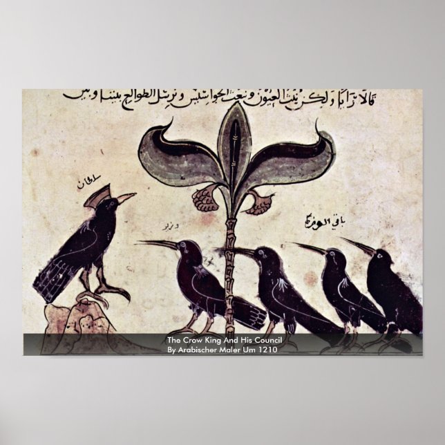 The Crow King And His Council By Arabischer Maler Poster (Front)