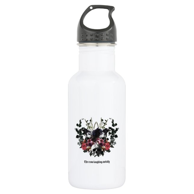 The Crow Laughing Awfully Water Bottle (Front)