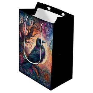 The Crow Tree of Life Mandala Pagan Medium Gift Bag