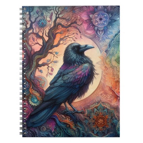 The Crow Tree of Life Mandala Pagan  Notebook