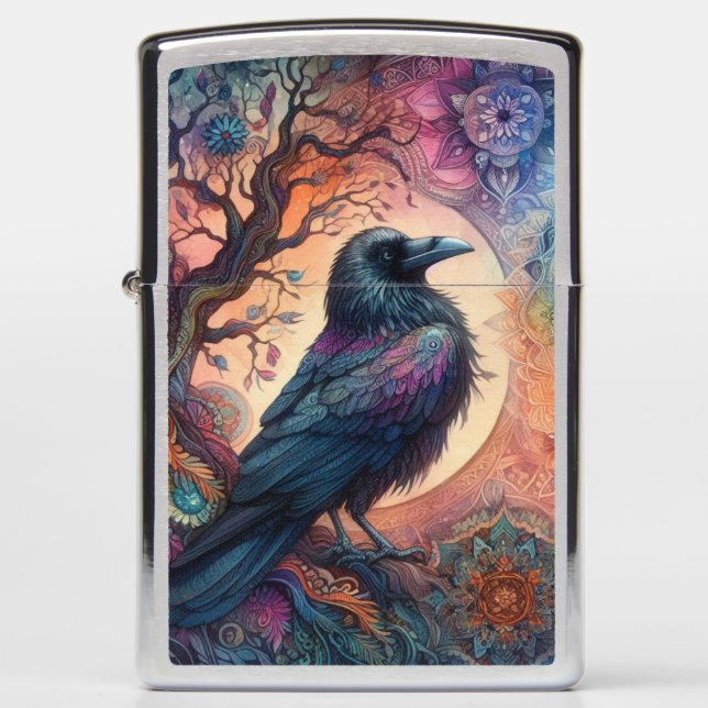 The Crow Tree of Life Mandala Pagan  Zippo Lighter (Front)
