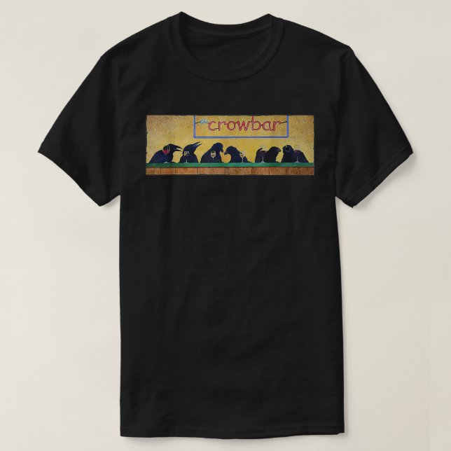 The Crowbar Night Life Caricature Graphic Art Alco T-Shirt (Design Front)