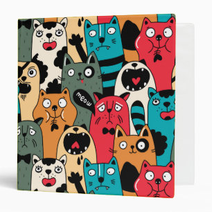 The crowd of cats 3 ring binder