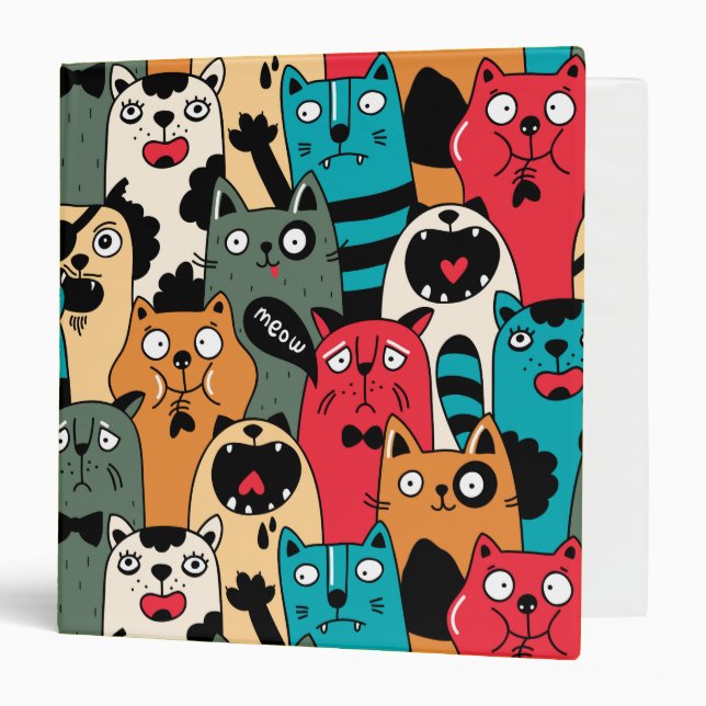 The crowd of cats 3 ring binder (Front/Inside)