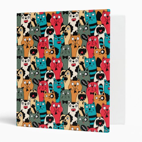The crowd of cats 3 ring binder