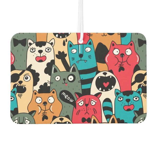 The crowd of cats air freshener (Front)