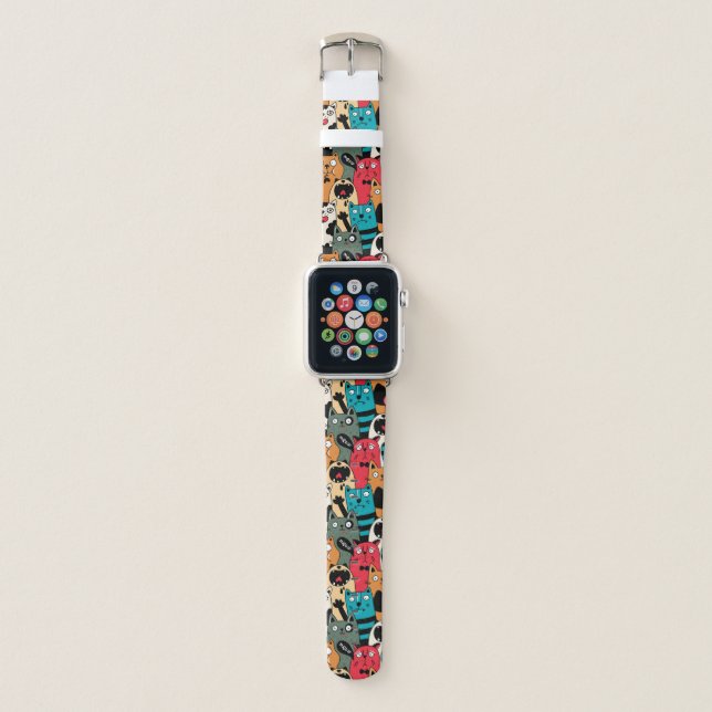 The crowd of cats apple watch band (Front)