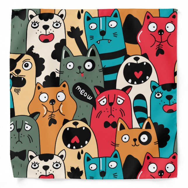 The crowd of cats bandana (Front)
