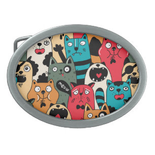 The crowd of cats belt buckle