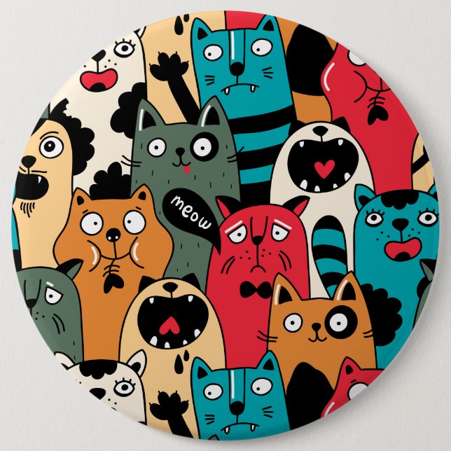 The crowd of cats button (Front)