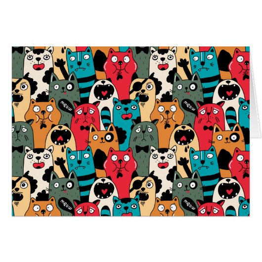 The crowd of cats cards (Front Horizontal)