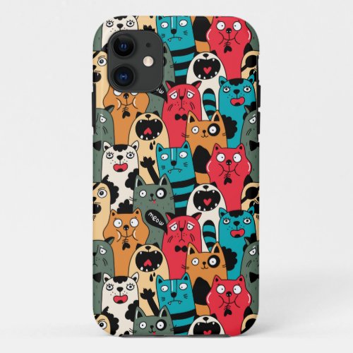 The crowd of cats iPhone 11 case